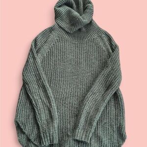 Women's Green Turtleneck Sweater